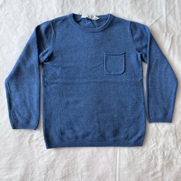 Zara Navy V Neck Sweater & H&M Crewneck Blue Sweater, size 6 - Picture 2 of 6